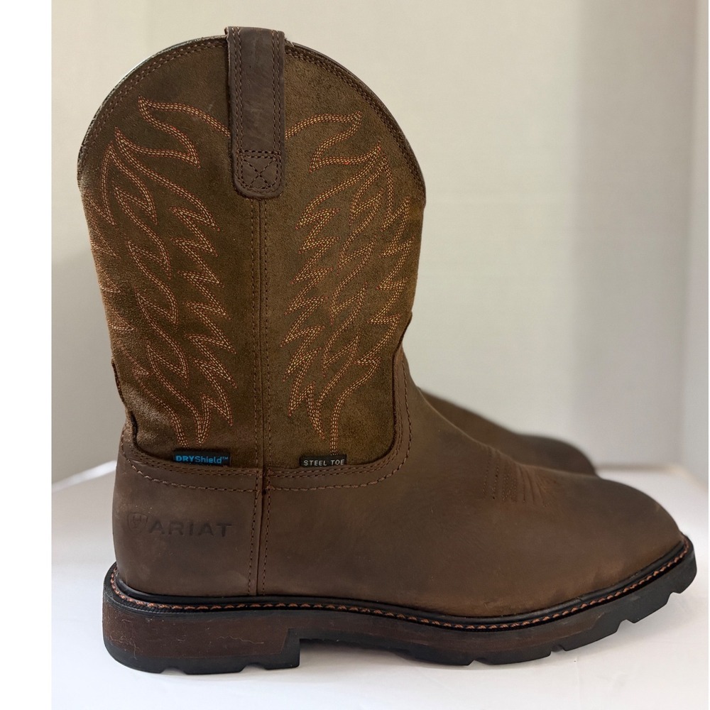 Ariat Groundbreaker Wide Square Toe Waterproof Steel Toe Work Boot Men 10.5 EE